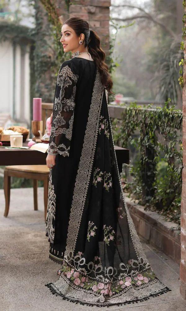 KAHF 3PC UNSTITCHED DHANAK EMBROIDERED WITH EMBROIDERED SHAWL & PLAIN DHANAK TROUSER