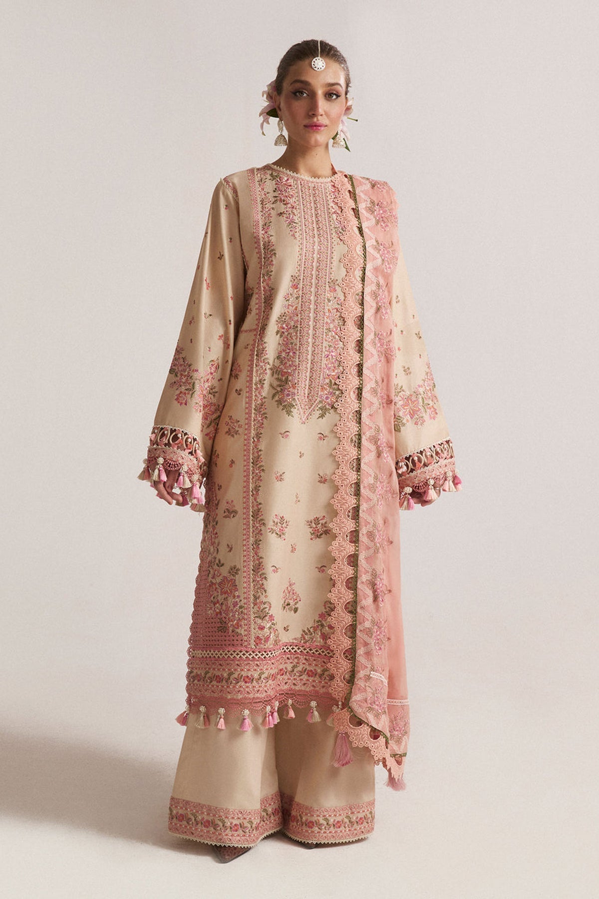 Hussain Rehar Unstitched Dhanak 3PC With Embroidered Shawl (SYT-116)