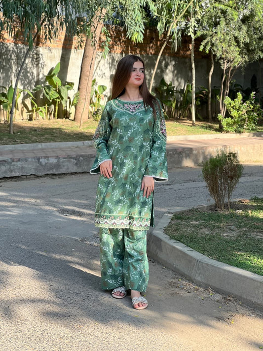 WAFA EMBROIDERY 2PC (FARSHI) READY TO WEAR