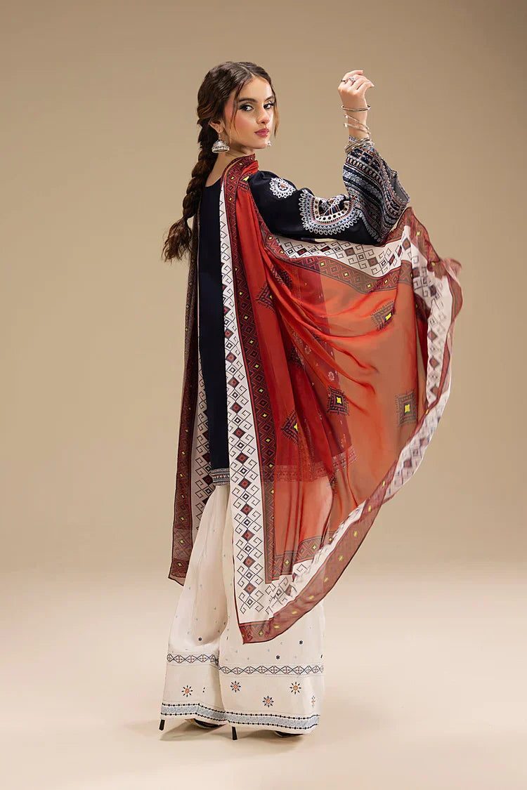 BAROQUE UNSTITCHED 3PC DHANAK EMBROIDERED WITH DIGITAL PRINT SHAWL