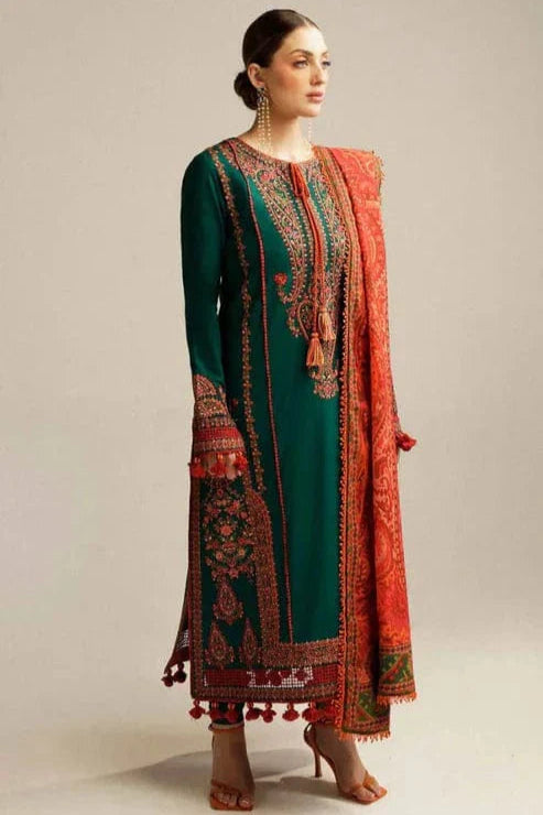 Hussain Rehar Unstitched Dhanak 3PC With Printed Shawl (SYT-110)