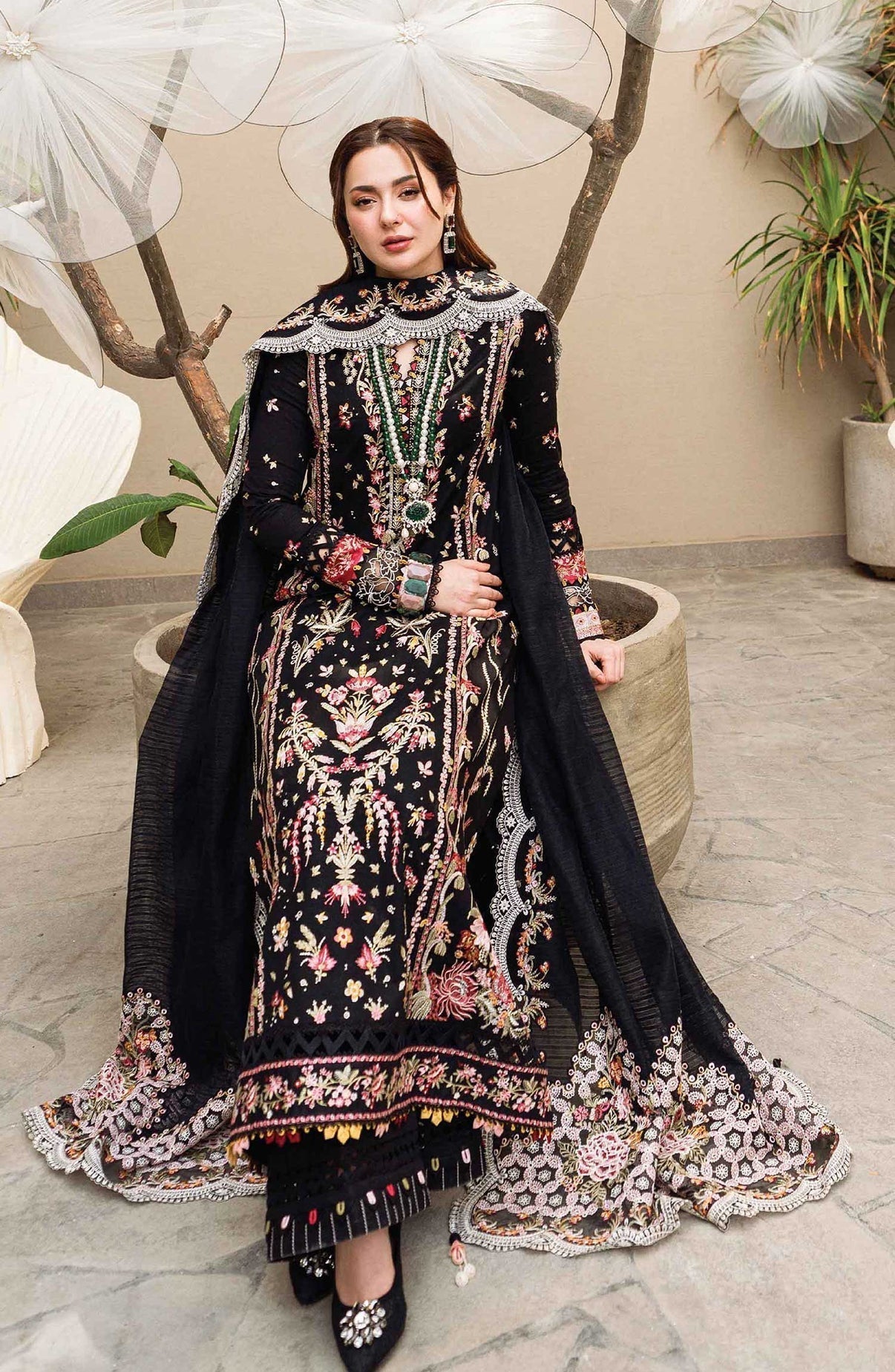 QALAMKAR WINTER UNSTITCHED DHANAK EMBROIDERED 3PC WITH EMBROIDERED SHAWL