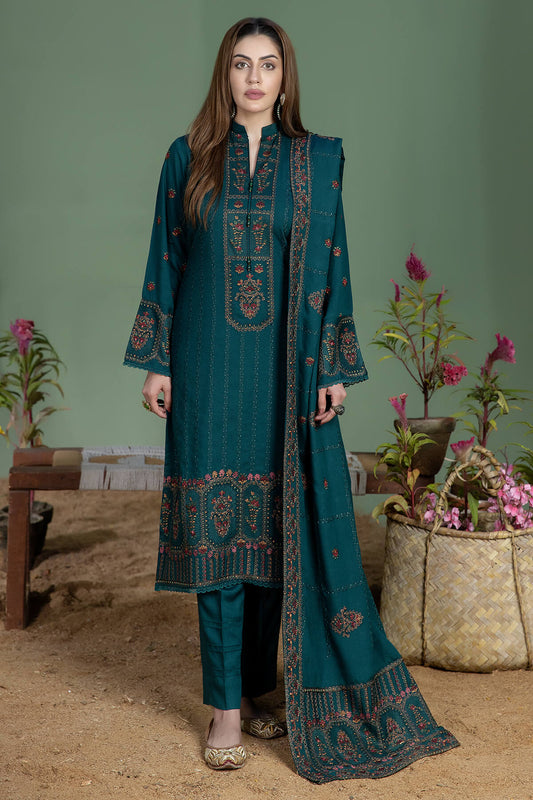 NOOR E FAJAR WINTER UNSTITCHED DHANAK 3PC WITH DHANAK EMBROIDERED SHAWL (SYT-111)