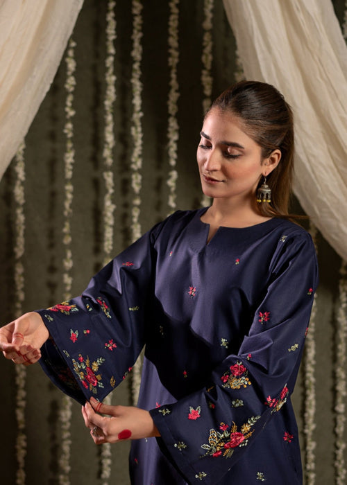 Urge - 2PC Unstitched Dhanak Embroidered Shirt with Dhanak Embroidered Trousers