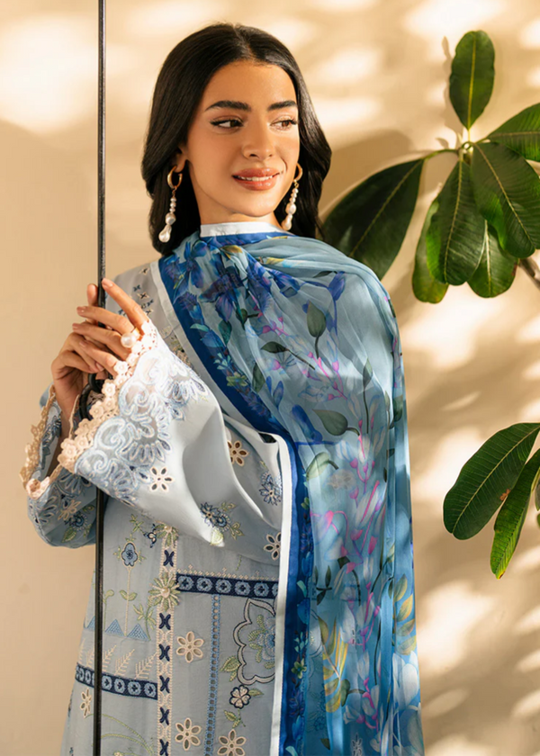 ASHIYANA BY ROHINAAZ-3PC DHANAK EMBROIDERED SHIRT WITH WOOL SHAWL & EMB TROUSER (UNSTITCHED)