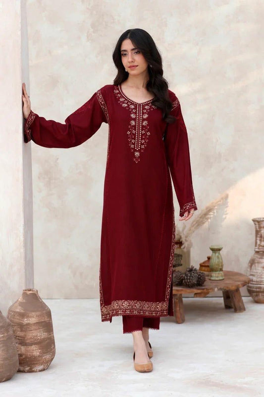 AFROZEH WINTER DHANAK UNSTITCHED EMBROIDERED 2PC