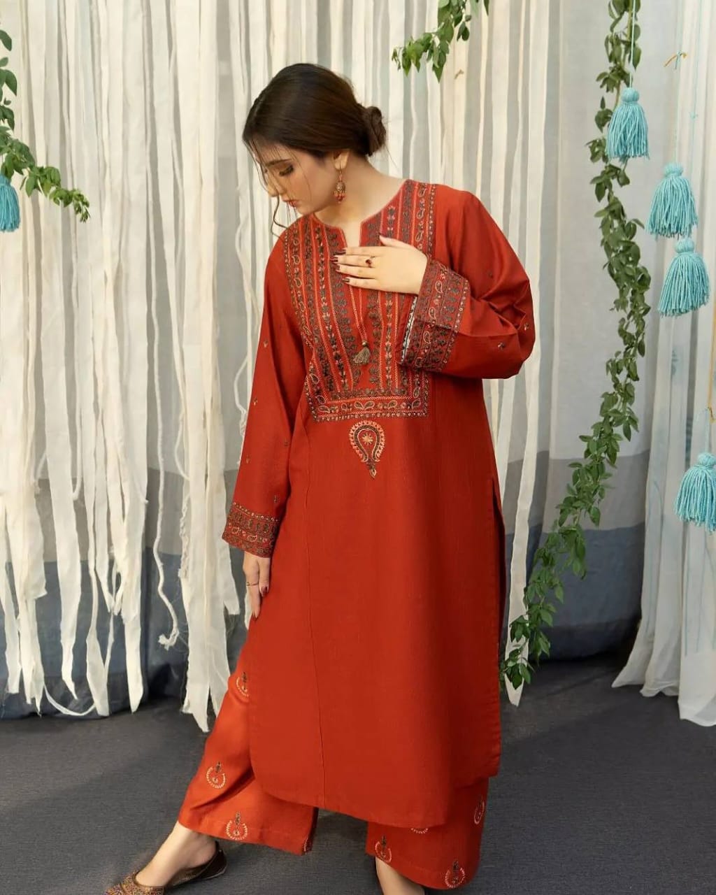 AYAT- 3PC EMBROIDERED WITH  DIGITAL DUPPATA READY TO WEAR