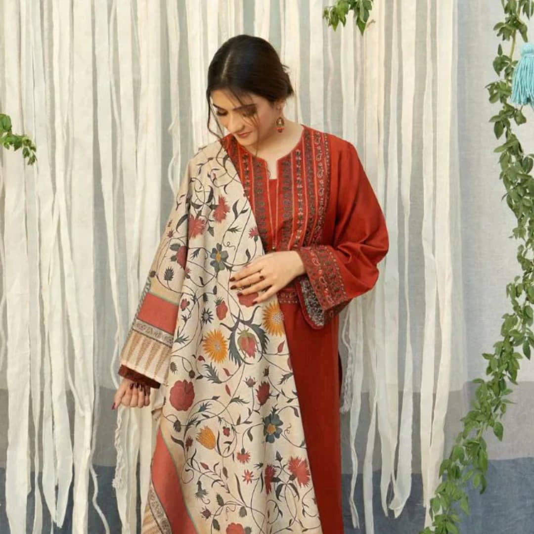 AYAT- 3PC EMBROIDERED WITH  DIGITAL DUPPATA READY TO WEAR