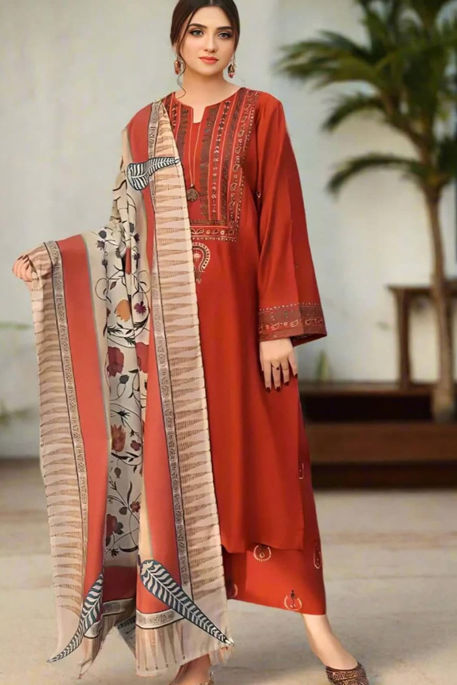 AYAT- 3PC EMBROIDERED WITH  DIGITAL DUPPATA READY TO WEAR