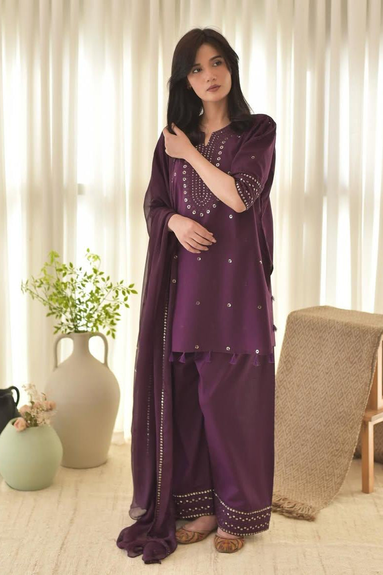 PURPLE AURA 3PC READY TO WEAR